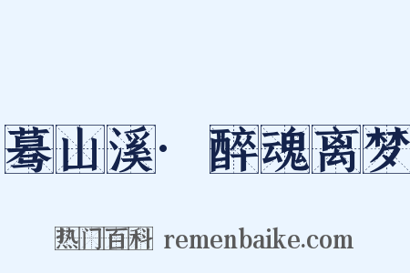 蓦山溪·醉魂离梦是什么意思的图片